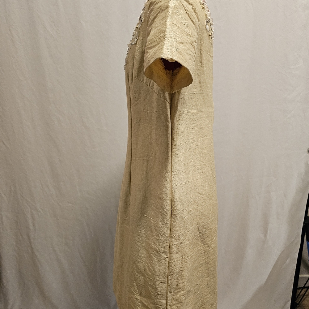 Size 8/10 Vintage Parues Feinstein Pale Yellow Dress - Picture 7 of 7